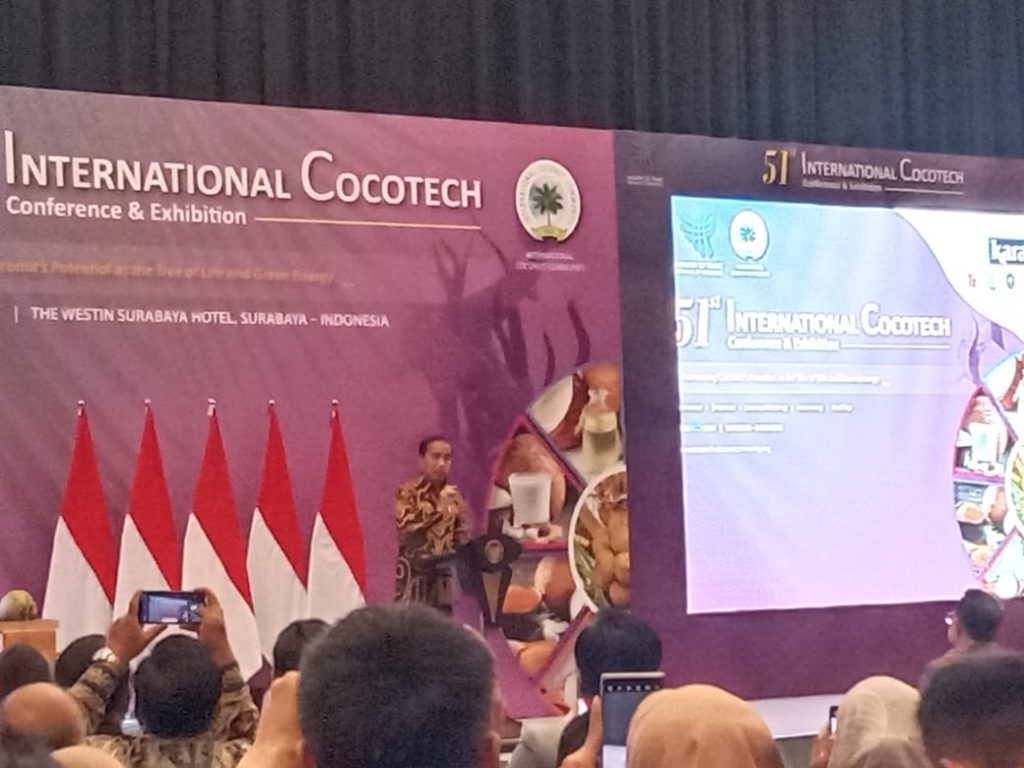 Jokowi Buka Acara Internasional Cocotech ke 51 Tahun di Surabaya