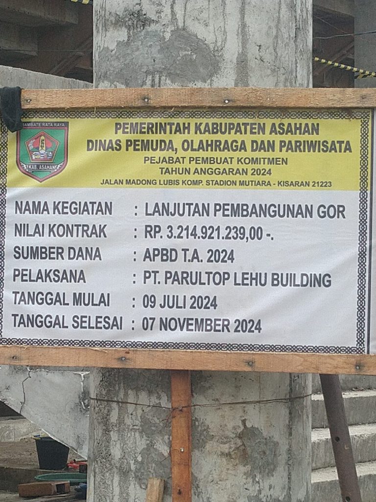 Habiskan Rp.19,4 Milyar GOR Asahan yang Mangkrak 13 Tahun Rawan Ambruk