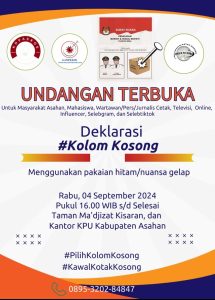Hari Ini Kotak Kosong Didaftarkan ke KPU Asahan