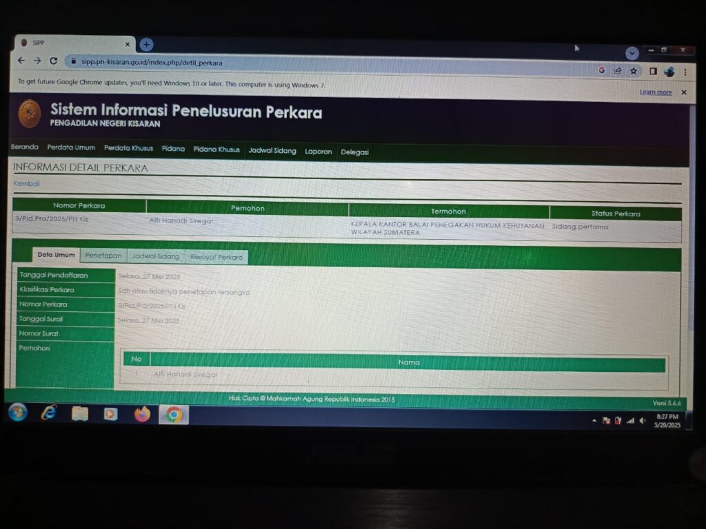 Sidang Kasus Sisik Trenggiling di PN Kisaran Memasuki Babak Baru, Saksi Alfi Hariadi Siregar Ajukan Gugatan Prapid atas Penetapannya sebagai Tersangka