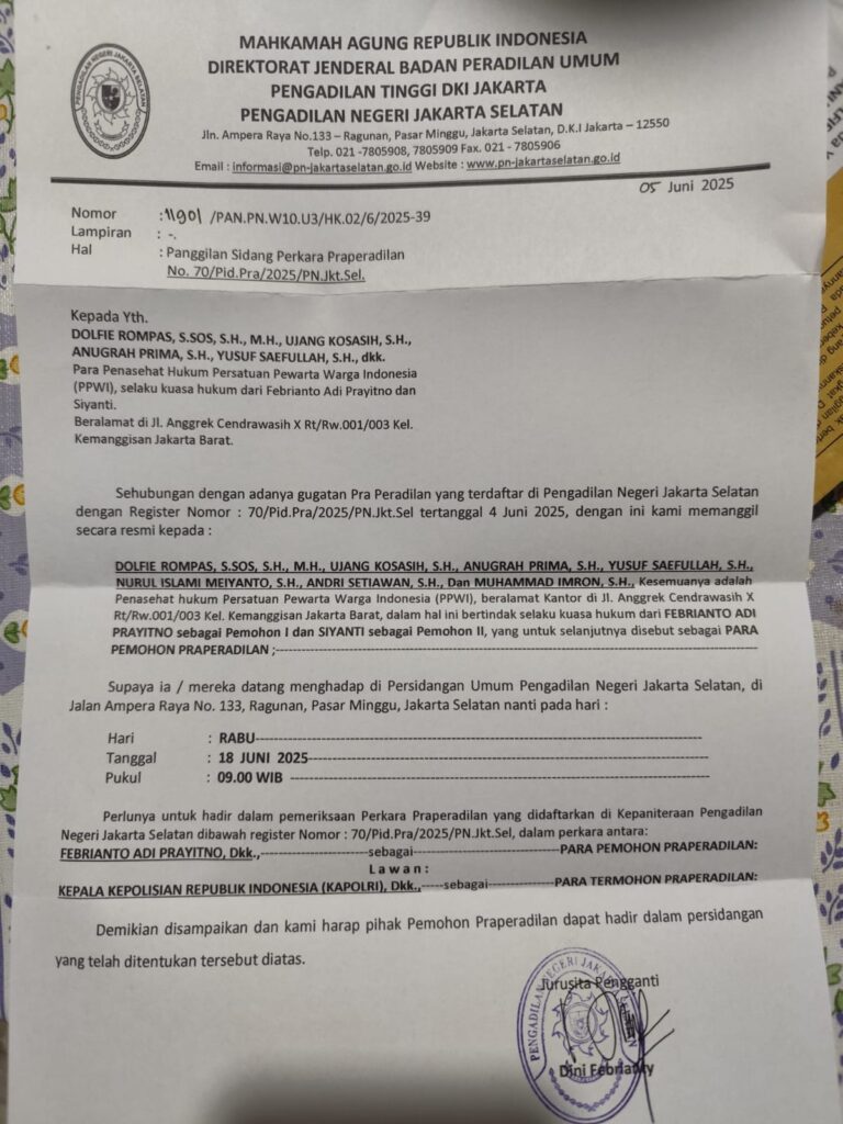 Praperadilan Kasus Wartawan Blora: Ujian Integritas Penegakan Hukum