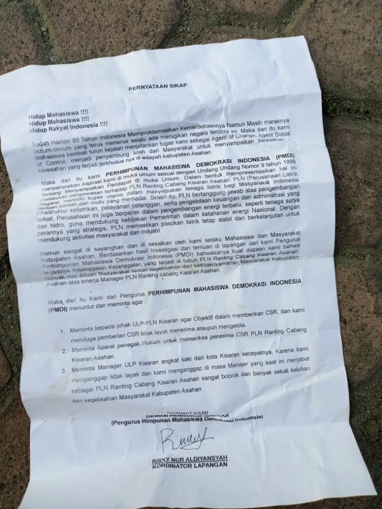 PMDI Bongkar Dugaan Bobroknya PLN Kisaran: CSR Diduga Salah Sasaran, Manajer Diminta Mundur