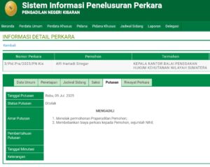 Permohonan Praperadilan “Sisik Trenggiling di Asahan” Alfi Hariadi Siregar Ditolak PN Kisaran