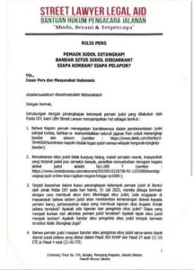 LBH Street Lawyer Pertanyakan Penangkapan Pemain Judol oleh Polda DIY, Bandarnya ke Mana?