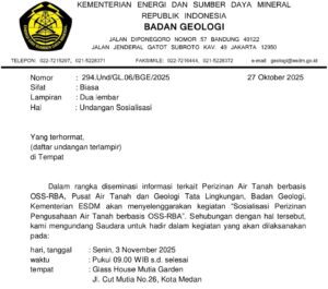 DPK APINDO Asahan Hadiri Sosialisasi Perizinan Air Tanah Berbasis OSS-RBA di Medan