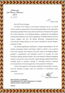 Dubes Rusia Apresiasi Partisipasi PPWI dalam Telekonferensi Internasional