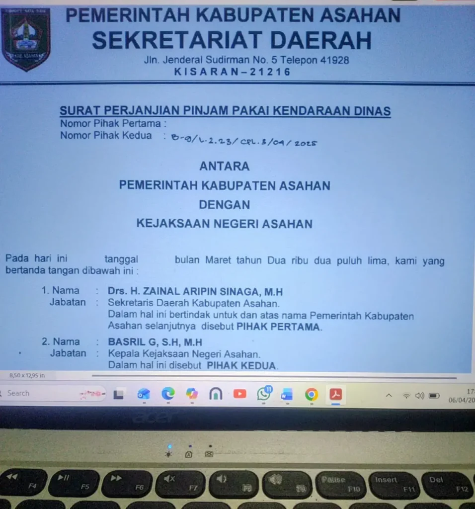 GEMPPAR Asahan Pertanyakan Mobil Dinas Pertanian Dipakai Kejari, Desak Transparansi dan Kejelasan Status Mobil