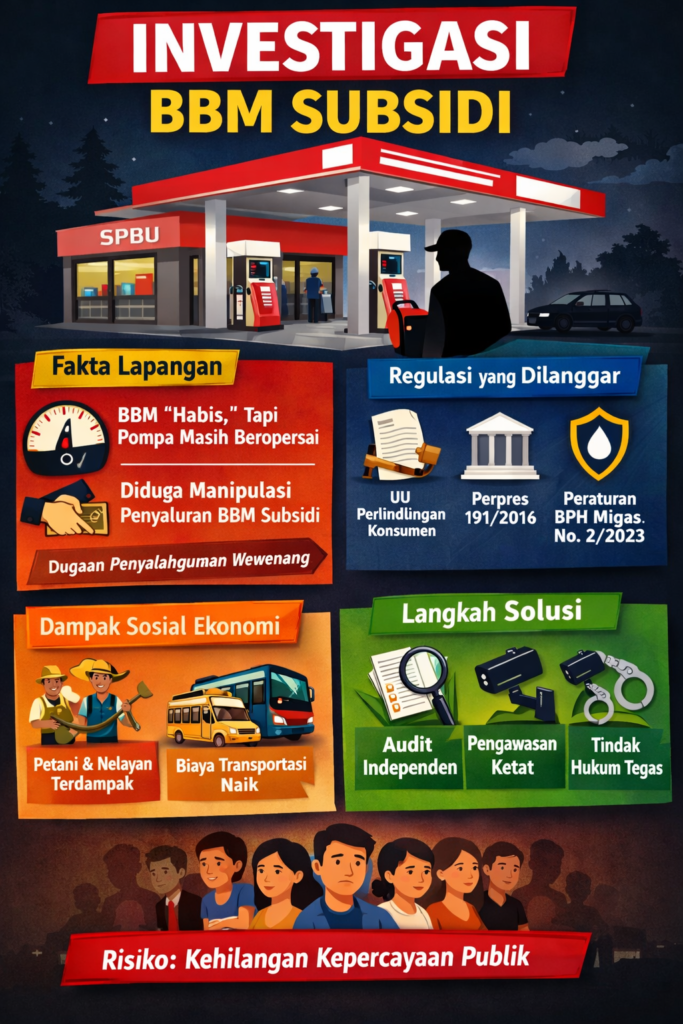 Konsumen Pertanyakan Pelayanan SPBU14.212.216 Kabupaten Batu Bara, YLKI Sumut Minta Investigasi Distribusi BBM Subsidi