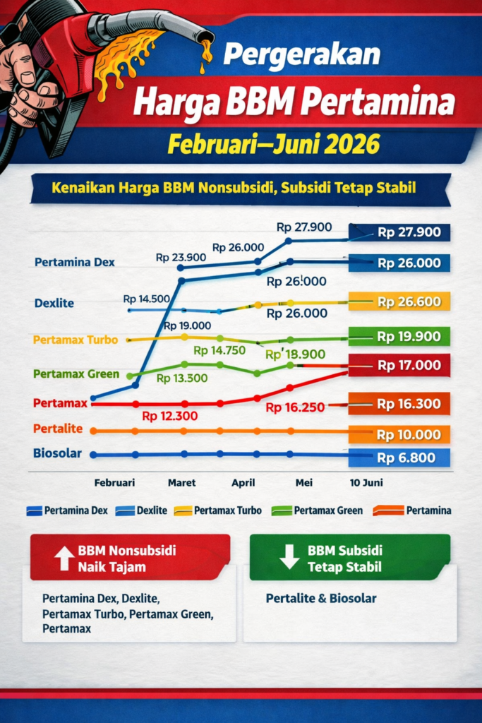 Pertamax Tembus Rp16.250 per Liter, Harga BBM Nonsubsidi Pertamina Naik Beruntun Sejak Februari 2026