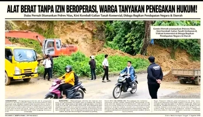 Proyek SMA Negeri Unggulan Sukma Nias Disorot, GBNN Minta Polisi Tindak Alat Berat dan Truk Bodong