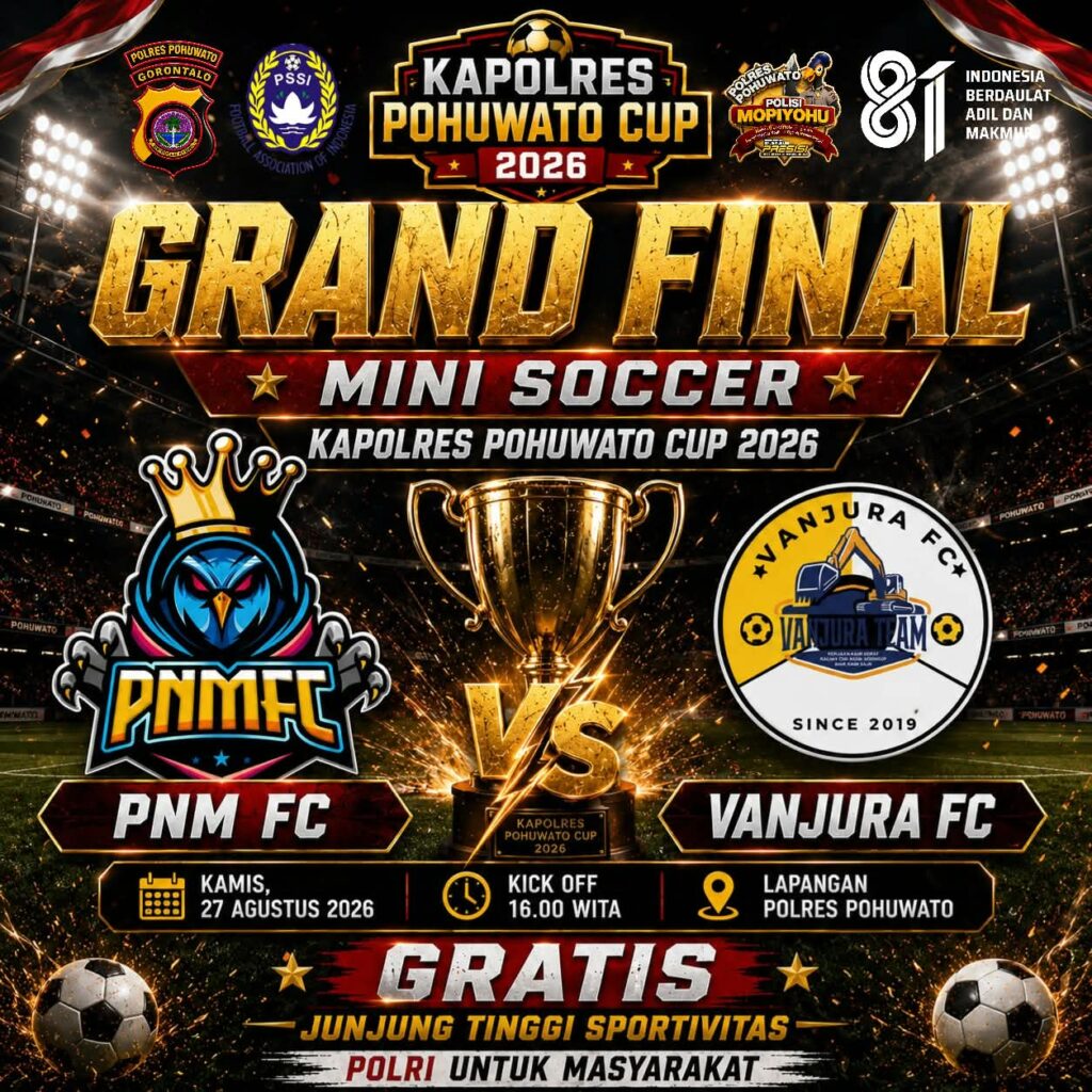 PNM FC dan Vanjura FC Rampung Bertarung di Grand Final Kapolres Pohuwato Cup 2026